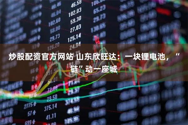炒股配资官方网站 山东欣旺达：一块锂电池，“链”动一座城
