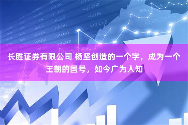长胜证券有限公司 杨坚创造的一个字，成为一个王朝的国号，如今广为人知